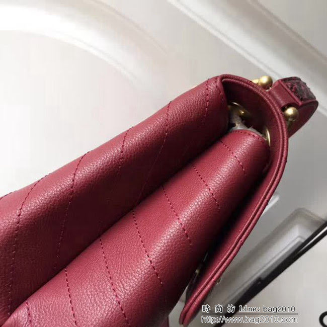 香奈兒CHANELChane Handle 新品復古設計 正品打版原版皮配水蛇皮手提斜挎包 DSC1121